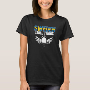 スウェーデンテーブルテニススウェーデンのピンポンチームサポート Tシャツ