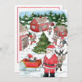 スウェーデントムテンクリスマスビレッジウォータカラー シーズンカード (正面/裏面)