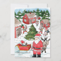 スウェーデントムテンクリスマスビレッジウォータカラー