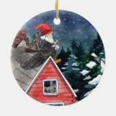 スウェーデントムテンクリスマス格言水彩 セラミックオーナメント (裏面)