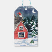 スウェーデントムテンクリスマス粥の水色 ギフトタグ (正面)