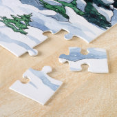 スウェーデントムテンクリスマス粥の水色 ジグソーパズル (側面)