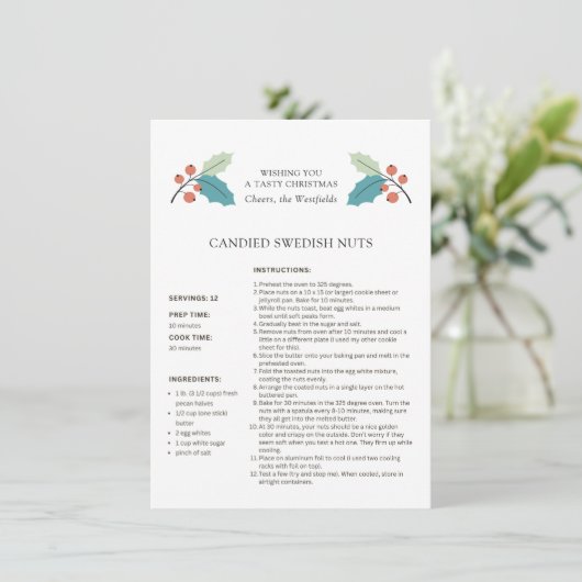 スウェーデンナッツレシピクリスマスカード シーズンカード (スタンド正面)