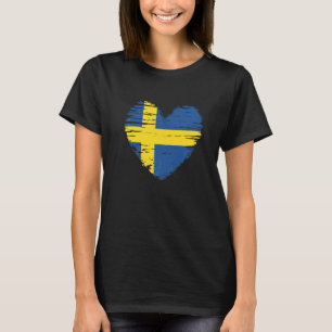 スウェーデンハートスウェーデン国旗スウェーデンプライド Tシャツ