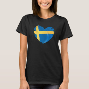 スウェーデンハート国旗 Tシャツ