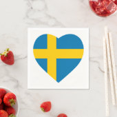 スウェーデンハート型国旗 スタンダードカクテルナプキン (インサイチュ)