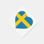 スウェーデンハート型国旗 スタンダードカクテルナプキン (角)