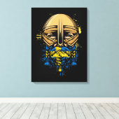 スウェーデンバイキング戦士ギフトスウェーデンバイキングヘルメット キャンバスプリント (インサイチュ (ウッドフロア))