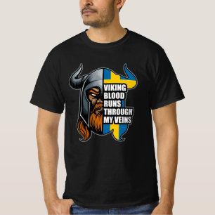 スウェーデンバイキング走血液通血バイキング Tシャツ