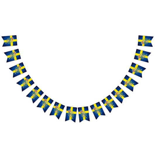 スウェーデンパーティーバナー、スウェーデン国旗/結婚式 バンティングフラッグ (全)