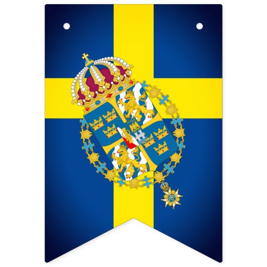 スウェーデンパーティーバナー、スウェーデン国旗/結婚式 バンティングフラッグ (第2の旗)