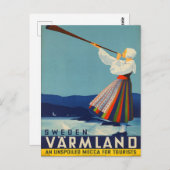 スウェーデンビンテージ旅行はがき ポストカード (正面/裏面)