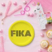 スウェーデンフィカイエロー&ブラック ペーパープレート (パーティー)