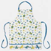 スウェーデンフォークアートエルブルーアンドイエロー エプロン (正面)