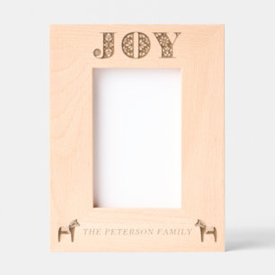 スウェーデンフォークアートジョイダラホースクリスマス レーザー彫刻フレーム