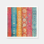 スウェーデンフォークアートヴィンテージスカンジナビア族 スタンダードカクテルナプキン (正面)