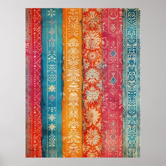 スウェーデンフォークアートヴィンテージスカンジナビア族 ポスター (正面)