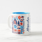 スウェーデンフォークアート名 ツートーンマグカップ (正面左)