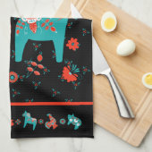 スウェーデンフォークダラホース キッチンタオル (四つ折り)