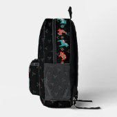 スウェーデンフォークダラホースlティール（緑がかった色）アンドレッド プリントバックパック (右)