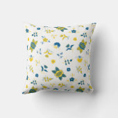 スウェーデンフォークダラホースLブルーアンドイエロー クッション (裏面)