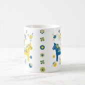 スウェーデンフォークダラホースLブルーアンドイエロー コーヒーマグカップ (中央)