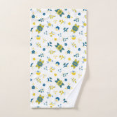 スウェーデンフォークダラホースLブルーアンドイエロー バスタオルセット (ハンドタオル)