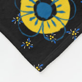 スウェーデンフォークダラホースLブルーアンドイエロー フリースブランケット (角)