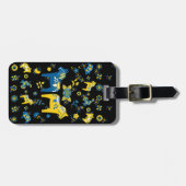 スウェーデンフォークダラホースLブルーアンドイエロー ラゲッジタグ (正面横)