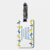 スウェーデンフォークダラホースLブルーアンドイエロー ラゲッジタグ (裏面縦)