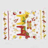 スウェーデンフォークダラホースLレッドアンドイエロー ゴルフタオル (横)