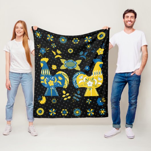 スウェーデンフォークダラルースター フリースブランケット (インサイチュ)