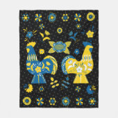 スウェーデンフォークダラルースター フリースブランケット (正面)