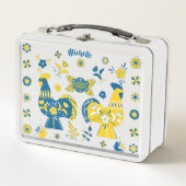 スウェーデンフォークダラルースター メタルランチボックス (正面)