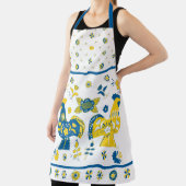 スウェーデンフォークダラロッスターLブルー&イエロー エプロン (インサイチュ)
