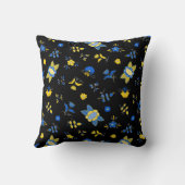 スウェーデンフォークダラロッスターLブルー&イエロー クッション (裏面)