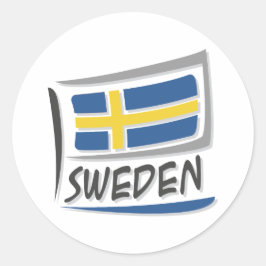 スウェーデンプライドX国旗 ラウンドシール
