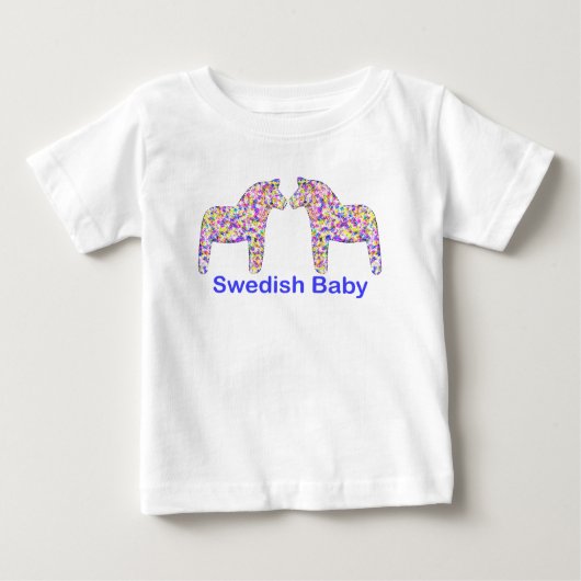 スウェーデンベビー紙吹雪ダラホース ベビーTシャツ (正面)