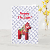 スウェーデンホース誕生日カード カード (黄色い花)