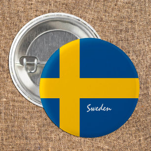スウェーデンボタン、愛国的なスウェーデン国旗のファッション 缶バッジ