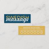 スウェーデンマッサージのパンチカード ロイヤリティカード (正面/裏面)