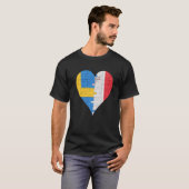 スウェーデンマルチーズ国旗のハート Tシャツ (正面フル)