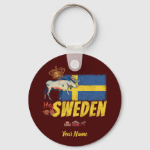 スウェーデンヴィンテージ国旗とムースの土産