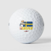 スウェーデンヴィンテージ国旗レトロムースホリディースミナリー ゴルフボール (正面)