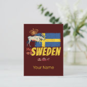 スウェーデンヴィンテージ国旗レトロムースホリディースミナリー シーズンポストカード (スタンド正面)