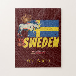 スウェーデンヴィンテージ国旗レトロムースホリディースミナリー ジグソーパズル