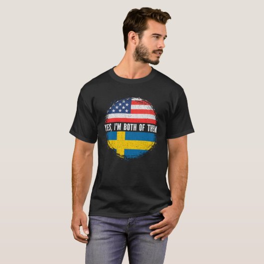 スウェーデン中米半州旗 Tシャツ (正面フル)