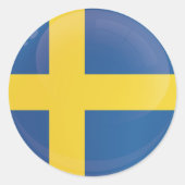 スウェーデン丸アイコン国旗 ラウンドシール (正面)