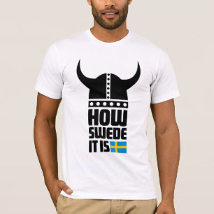 スウェーデン人がそれおもしろいなアメリカの服装によって合われるTいかにであるか Tシャツ