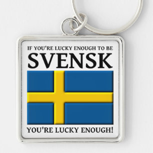 スウェーデン人でラッキーなキーケース Svensk Swedish Keychain キーホルダー